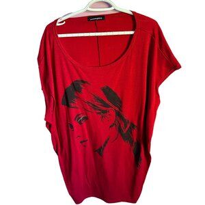 penningtons 3X funky girl with rhinestone makeup shirt